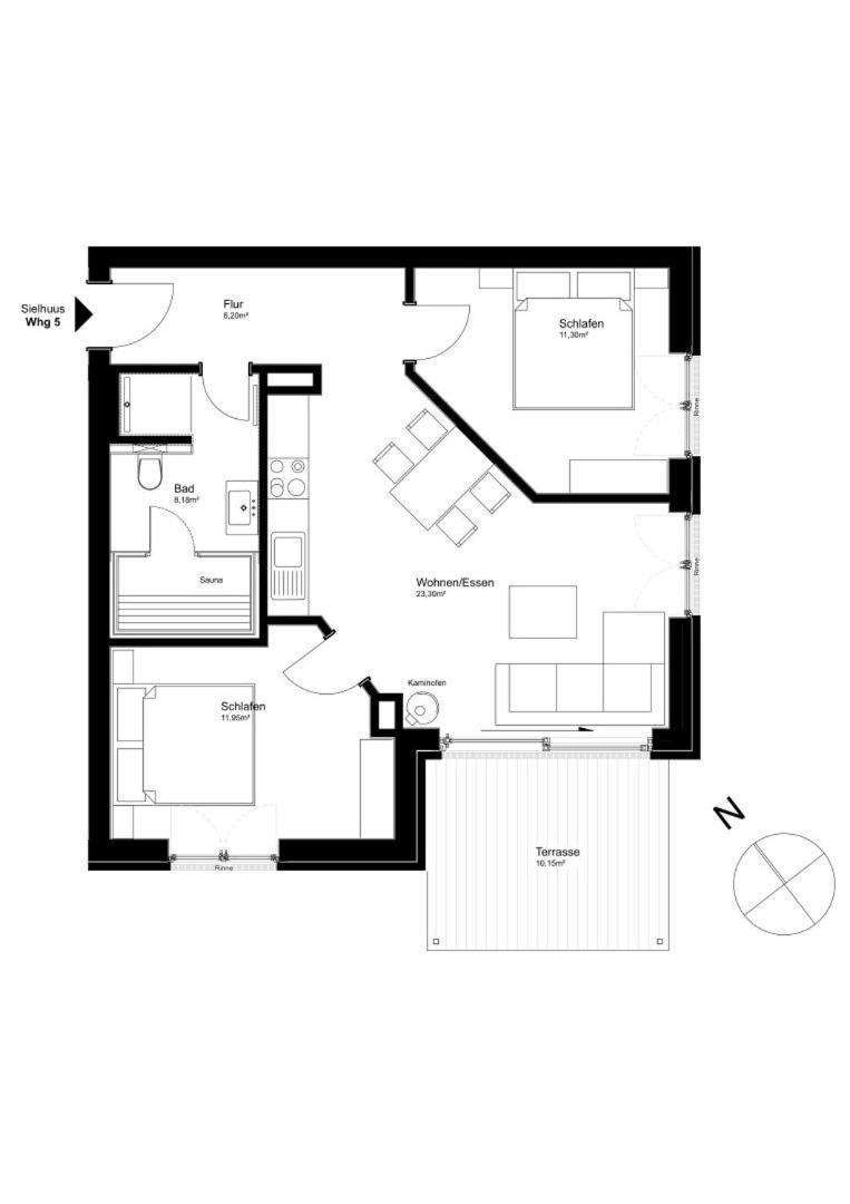 בוטיאדינגן Sielhuus 5, Ferienwohnung Mit Sauna In Fedderwardersiel מראה חיצוני תמונה